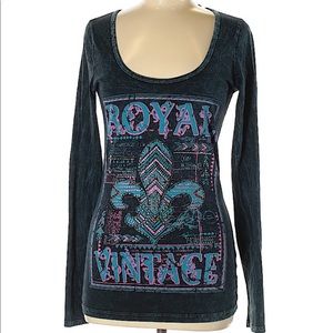 Daytrip Blue Lace Long Sleeve Top